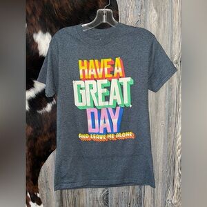 Graphic Tee with Colorful Text size small unisex fit like new condition